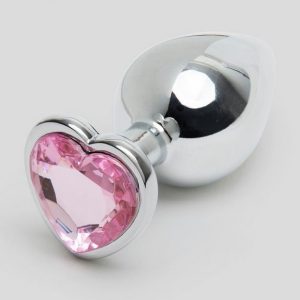 Lovehoney Jeweled Heart Metal Medium Butt Plug 3 Inch