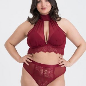 Fifty Shades of Grey Captivate Plus Size Wine Chiffon Multiway Bra Set