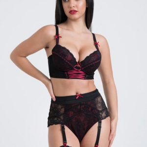 Lovehoney Twilight Rose Black Lace Bra Set