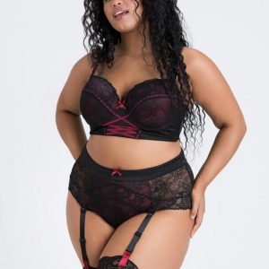 Lovehoney Plus Size Twilight Rose Black Lace Bra Set