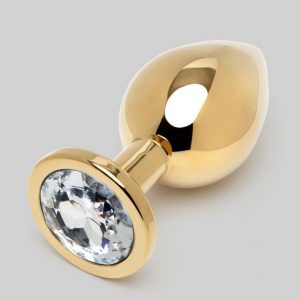 Lovehoney Jeweled Gold Metal Medium Butt Plug 3 Inch